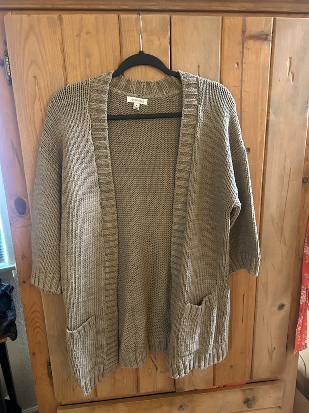 Johnny Was Open-Front Knit Cardigan - Taupe